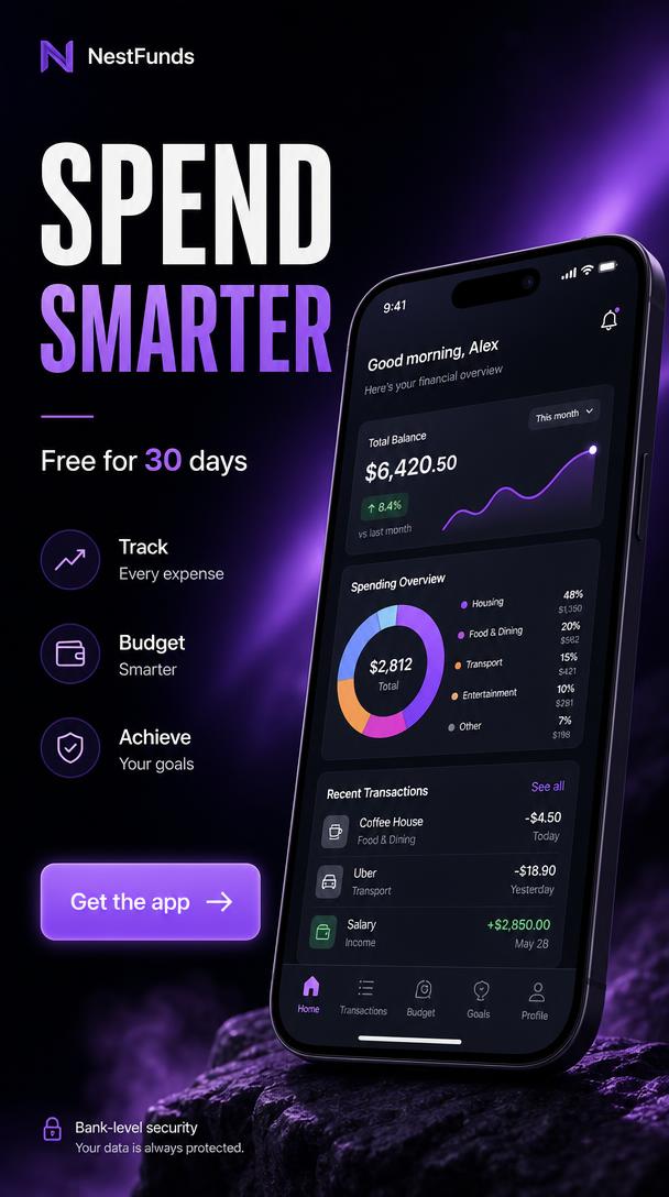 Fintech app ad creative in 9:16 stories format